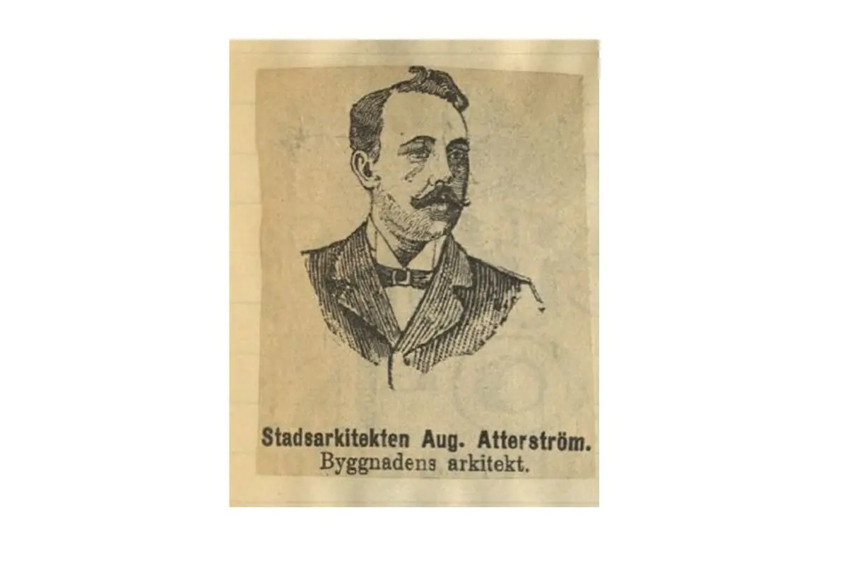 Tecknad porträttbild på August Atterström